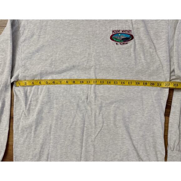 Vintage “Mt Whitney” Long Sleeve Shirt Heathered Gray Size Large No Tag EUC - Picture 3 of 5